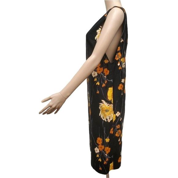 Vintage Black Shift Dress Big Print Snyder Craft California Women Size 6 8 - Picture 6 of 10